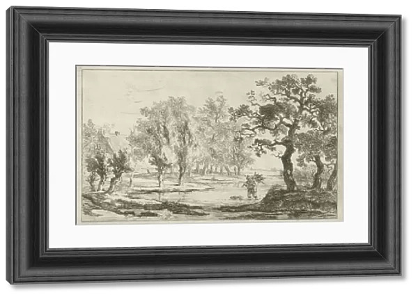 River Landscape with a L homme qui achete le bois, Carel Lodewijk Hansen, c