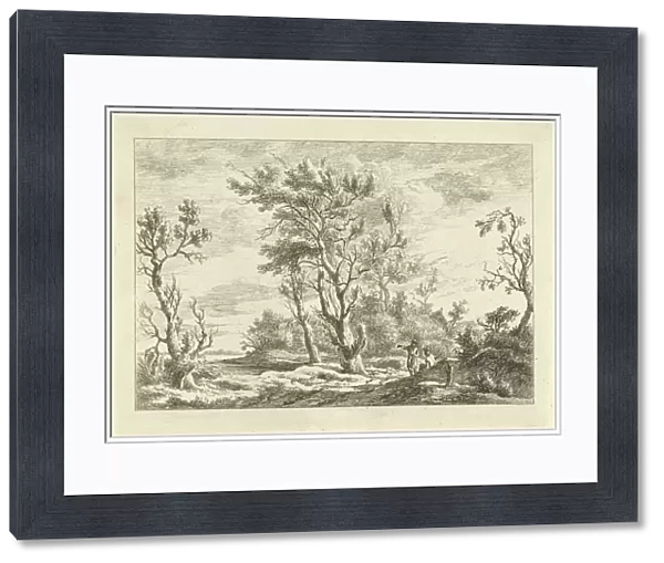 Travelers in a landscape, Carel Lodewijk Hansen, c. 1780 - 1840