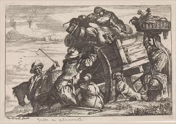 The cart, print maker: Jan Baptist de Wael