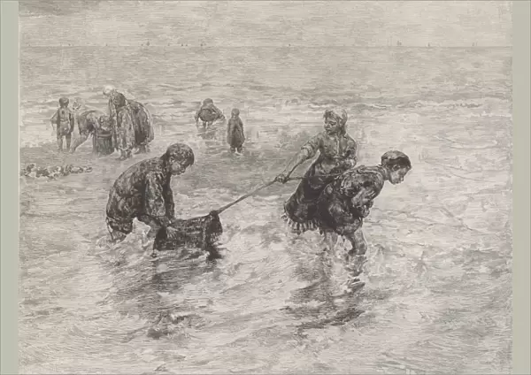 Children along the sea, Henri Wouters, Bernardus Johannes Blommers, 1890