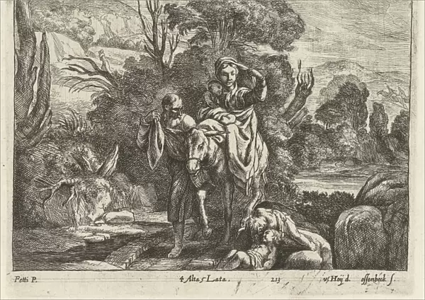Flight into Egypt, Jan van Ossenbeeck, in or after 1660