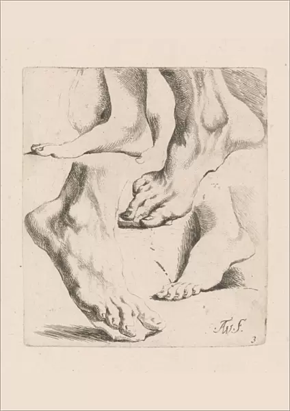 Four studies of feet, Augustinus Terwesten I, 1672-1711