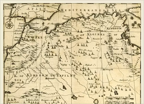 Map of the Kingdoms and of Barbary, A Voyage to Barbary, for the Redemption of Captives