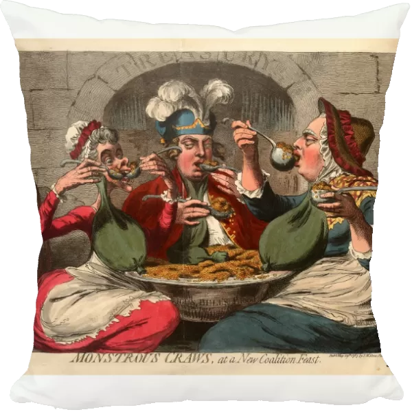 Monstrous craws, at a new coalition feast, Cartoon shows King George, dressed as