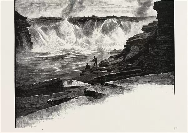 Ottawa, Chaudiere Falls, Canada, Nineteenth Century Engraving