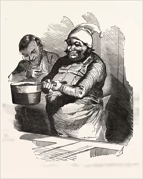 The cook and his pan, by Bertall, 1820-1882, Paris, Soyons, France, Europe, 19th century