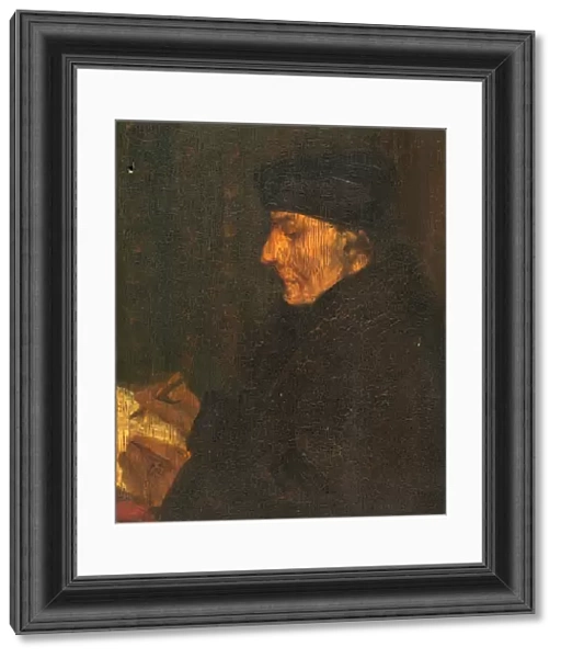 Alphonse Legros, Memory Copy of Holbeins Erasmus, French, 1837 - 1911, oil on wood