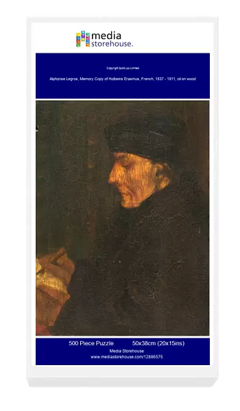 Alphonse Legros, Memory Copy of Holbeins Erasmus, French, 1837 - 1911, oil on wood