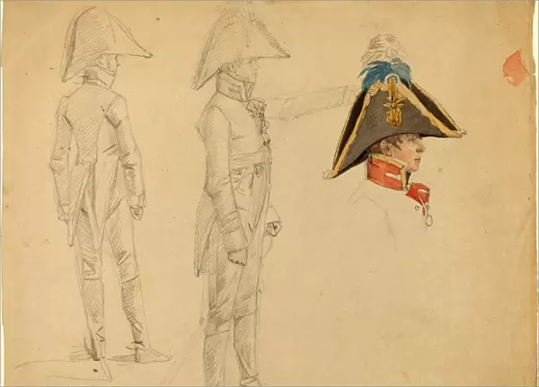 Wilhelm von Kobell (German, 1766 - 1853), Studies of Major von Washington, graphite