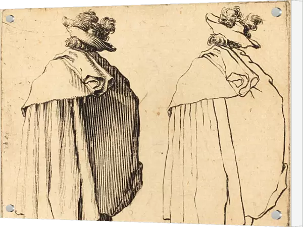 Jacques Callot (French, 1592 - 1635), Man in Cloak, Seen from Behind, 1617 and 1621