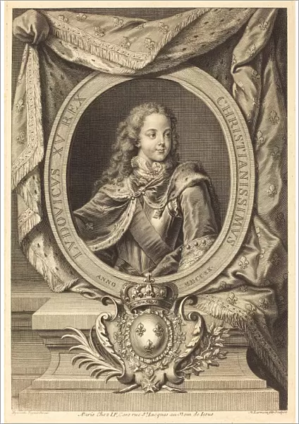 Nicolas de Larmessin IV after Hyacinthe Rigaud (French, 1684 - 1753 or 1755), Louis XV, c