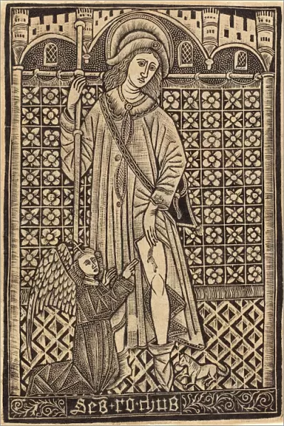 Workshop of Master of the Cologne Arms, Saint Roche, 1480 or after, metalcut