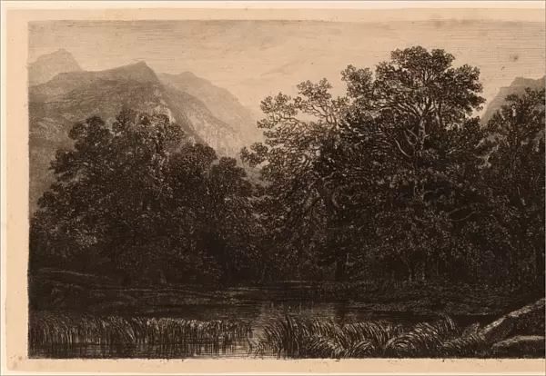 Alexandre Calame, Mountain Pond, Swiss, 1810 - 1864, 1845, etching