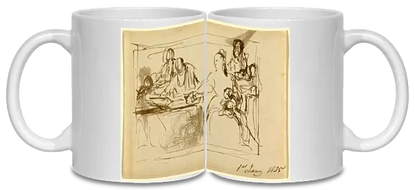 Sir David Wilkie, A Family Group, Scottish, 1785-1841, 1835, pen and brown ink with