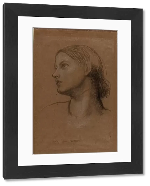 George Frederic Watts, British (1817-1904), Head of a Young Woman, 1860s, black chalk