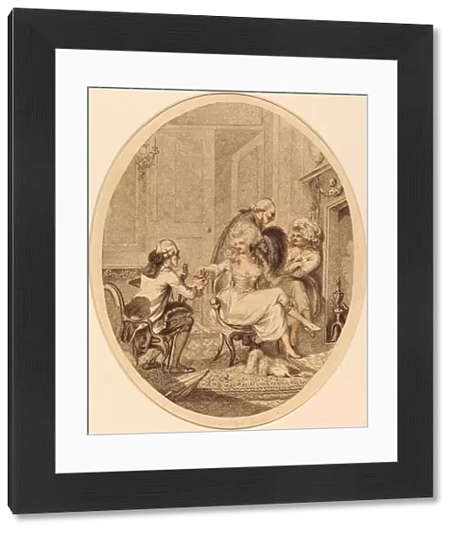 Peltro William Tomkins, British (1760-1840), The French Fireside, stipple and etching