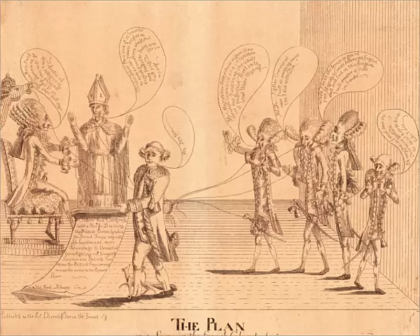 The plan, or a scene in the French cabinet, Sepr. 1779, [London : 1779 Sept. ], 1 print
