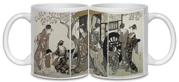 Mitate gosho-guruma] = [Parody of an imperial carriage scene], Kitagawa, Utamaro