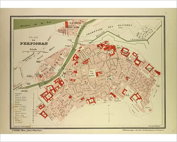Map of Perpignan, France