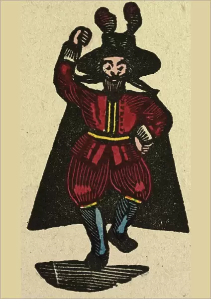 illustration of English tales, folk tales, and ballads. A man dressed in red