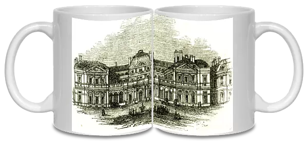 the palais royal, paris, 19th century, france, vintage, old print, 19th century, victorian