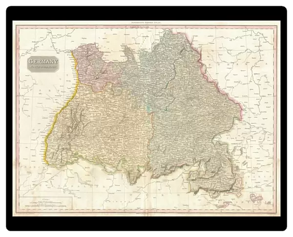 1818, Pinkerton Map of Southwestern Germany, Bavaria, Swabia, John Pinkerton, 1758 - 1826