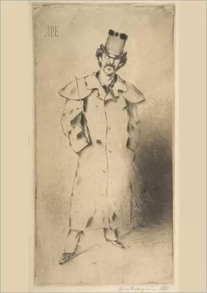 Portrait Whistler 1881 Drypoint plate 11 7  /  8 x 5 15  /  16