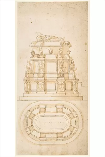 Design Freestanding Tomb Elevation Plan 1530-35