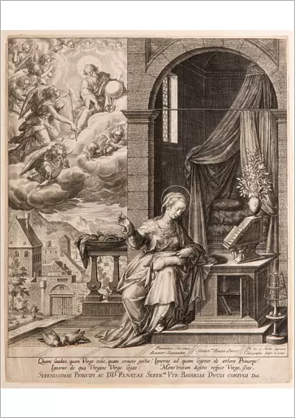 Drawings Prints, God, Sending, Archangel, Gabriel, Virgin, Printmaker, Designer, Johann Sadeler I