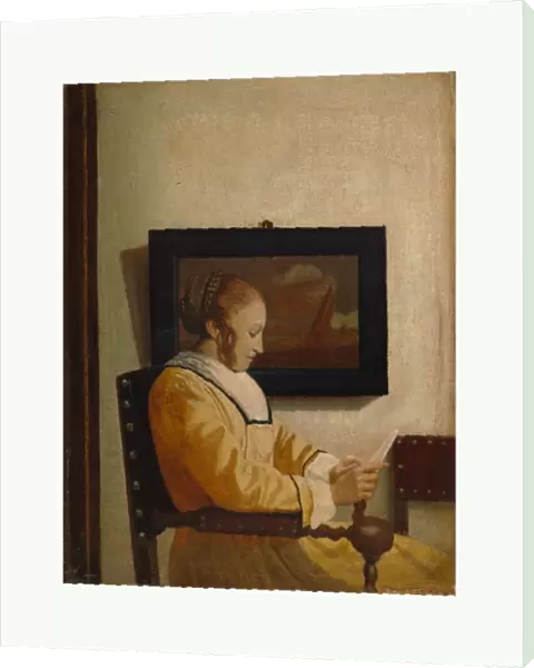 Young Woman Reading Oil canvas 7 3  /  4 x 5 3  /  4