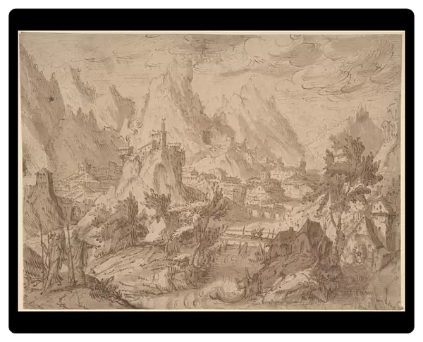 Mountainous Landscape Town late 16th-early 17th century