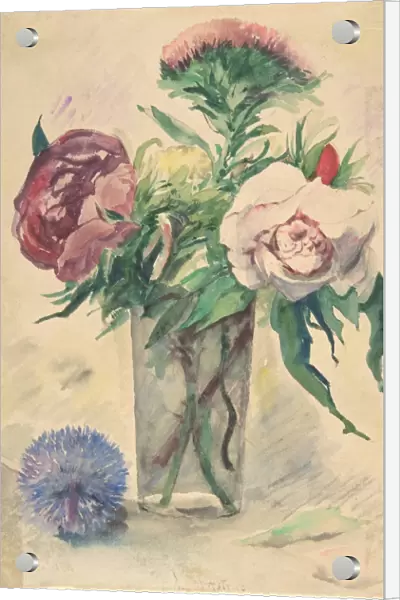 Flowers Vase ca 1884-1904 Watercolor traces