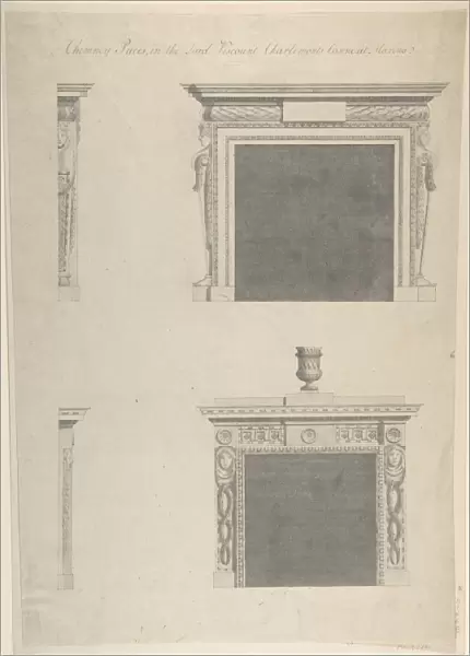 Designs Two Chimney-pieces Lord Viscount Charlemont