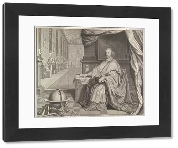 Cardinal Jules Mazarin Seated Within Gallery