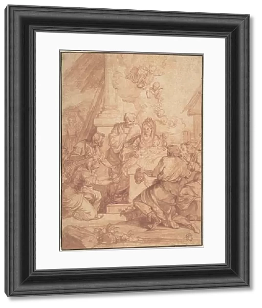 Adoration Shepherds n. d Red chalk red wash 10 13  /  16 x 7 11  /  16
