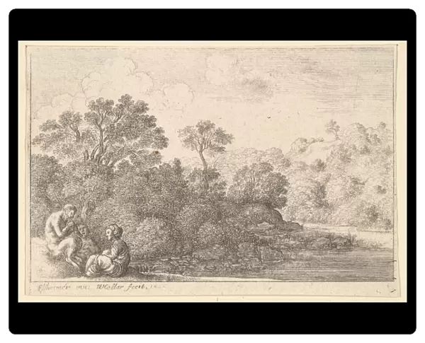 Satyr two nymphs 1646 Etching state Plate 2 5  /  8