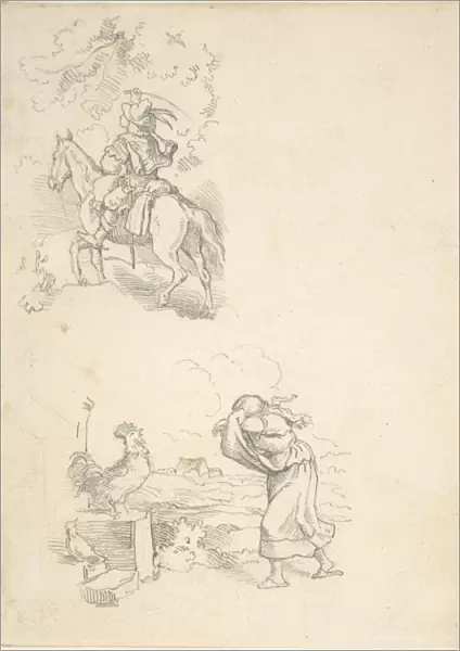Two Designs Illustration 1820-84 Graphite 5 11  /  16 x 4 3  /  16