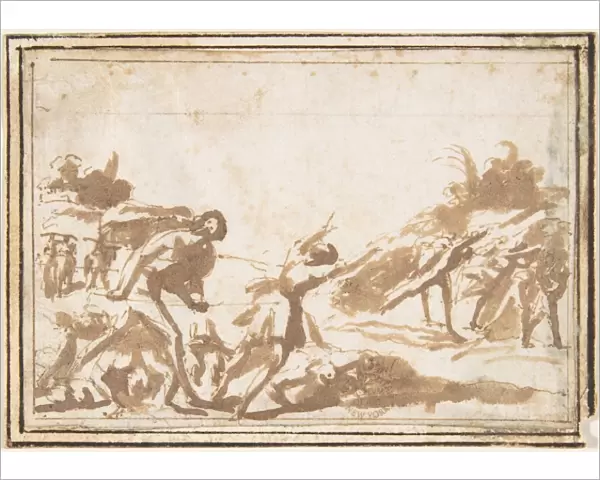 Unidentified Scene Figures Landscape 1624-63