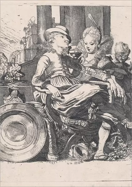 Enamored Couple Lucelle Ascagnes 1616 Etching