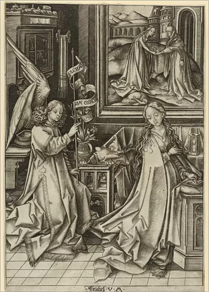 Drawings Prints, Print, Annunciation, Life Virgin, Artist, Israhel van Meckenem, German