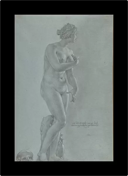 Venus de Medici view front 1640 Black chalk brush