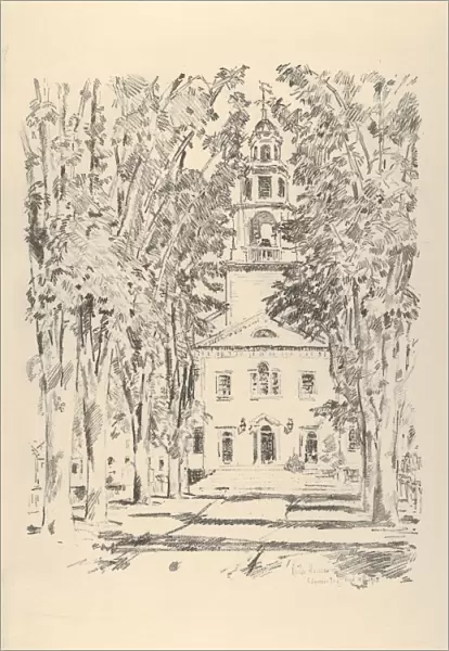 Colonial Church Gloucester September 4 1918 Lithograph