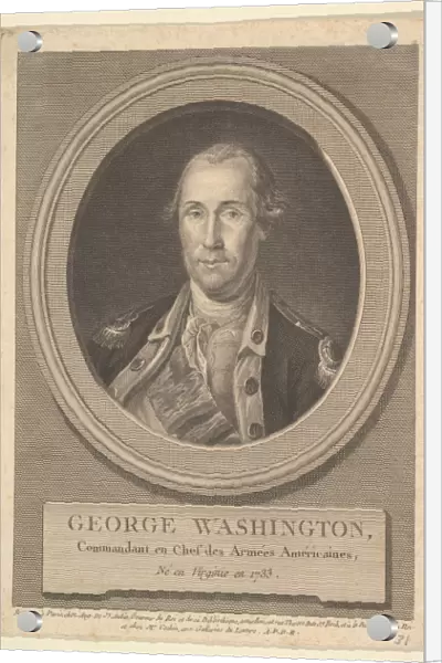 Portrait George Washington August 1836 Etching