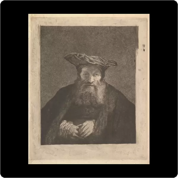 Old Man Beard Flat Cap Rembrandt 1765 Etching
