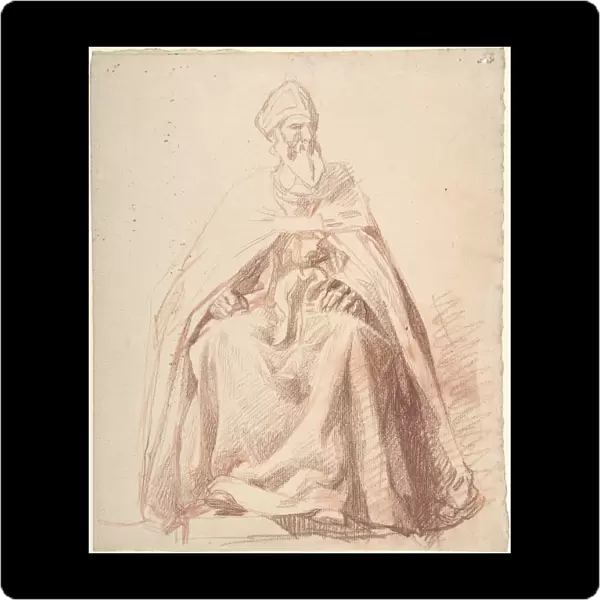 Seated Prelate 1830-71 Red chalk Overall 11 x 9 1  /  8in