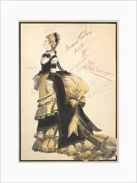Costume Design Madame Trentoni Act II 1901 Watercolors