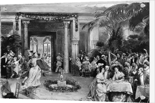 Masquerade Ball Ritz Hotel Paris 1909 Oil canvas