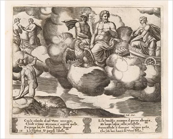 Drawings Prints, Print, Venus, dove-drawn, chariot, complaining, Jupiter, accompanied