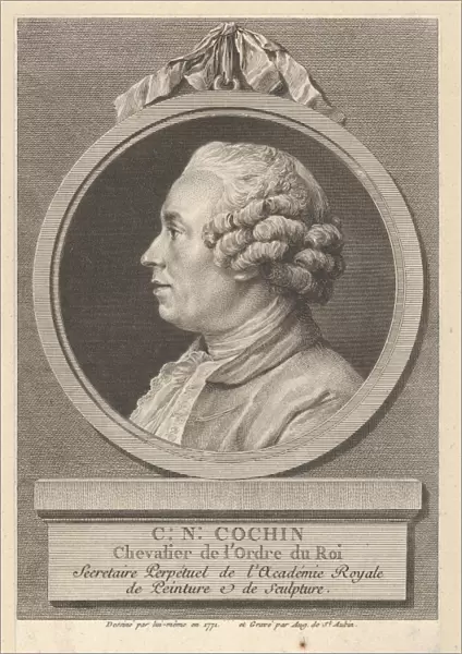 Portrait Charles-Nicolas Cochin II 1771 Etching