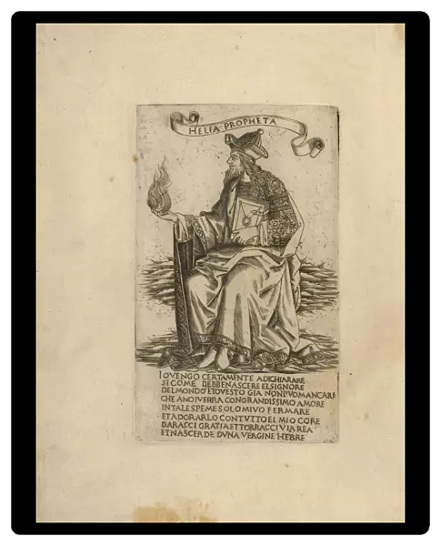 Drawings Prints, Print, Prophet Elijah, Prophets Sibyls, Artist, Francesco Rosselli